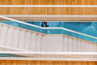 Staircases by wooden floor