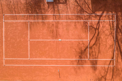 High angle view of basketball hoop against wall