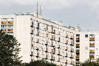 Low angle view of buildings against sky