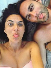 Portrait of young man lying down