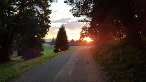 Country road at sunset