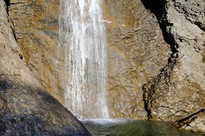 Close-up of water flowing through rocks