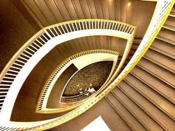 High angle view of spiral stairs