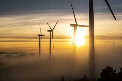 Wind turbines in rural area in spain