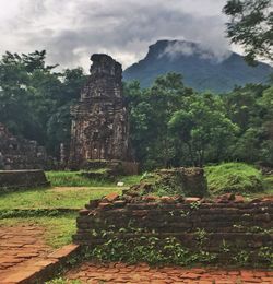 View of temple against trees