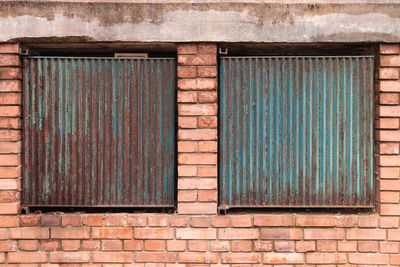 Closed windows of building