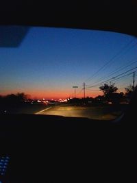 View of road at sunset