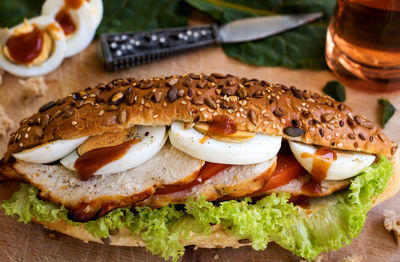 Close-up of food on table