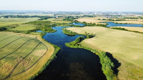 High angle view of beach