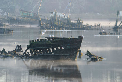 Boats in lake