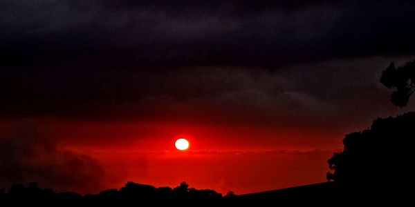 Scenic view of dramatic sky during sunset