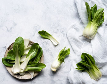 High angle view of vegetables in container