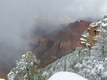 Scenic view of snow covered mountain