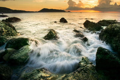 View of rocks on beach