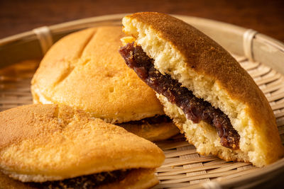 Close-up of bread in plate