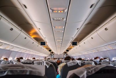 People traveling in airplane