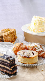 Close-up of dessert in plate on table