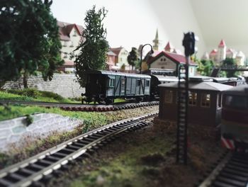 Railroad tracks in city