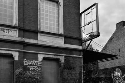 Low angle view of old building against sky