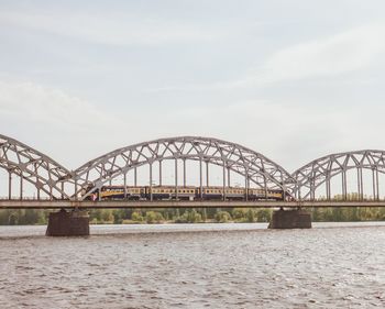 Bridge over river against sky