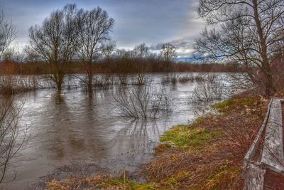 Scenic view of river against sky