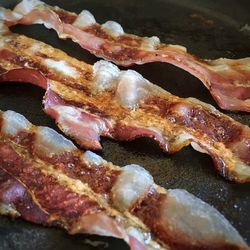 Close-up of meat on barbecue grill