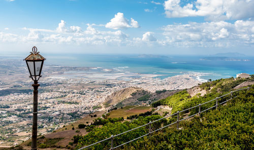 Scenic view of landscape against cloudy sky