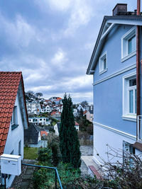 High angle view of buildings in hamburg town