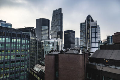 View of skyscrapers in city