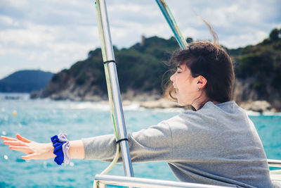 Young woman in summer vacations