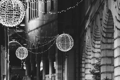 Christmas lights. suggestions of udine in black and white