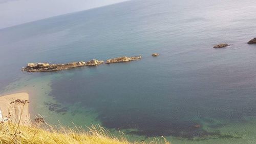 High angle view of sea shore