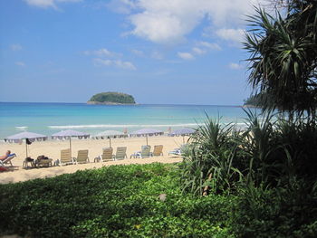 Scenic view of beach against sky