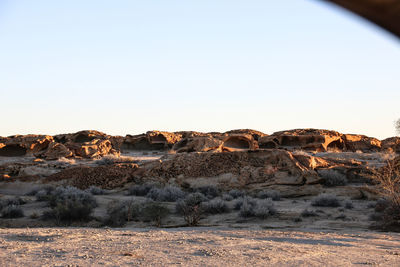 Scenic view of landscape against clear sky