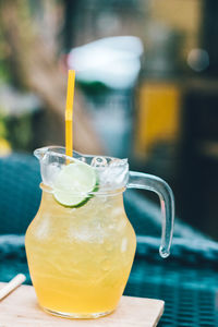 Close-up of drink on table