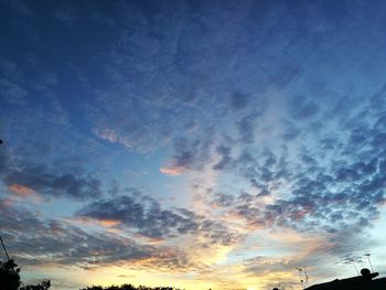 Low angle view of sky at sunset