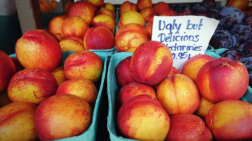 High angle view of fruits for sale at market 