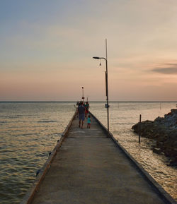 Scenic view of sea at sunset