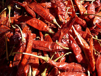 Full frame shot of red chili peppers