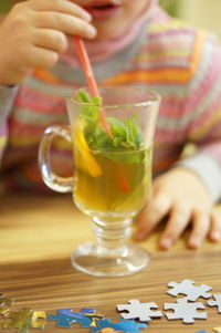 Close-up of drink on table