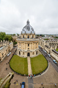 High angle view of radcliffe camera against sky