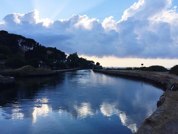 Reflection of clouds in sea