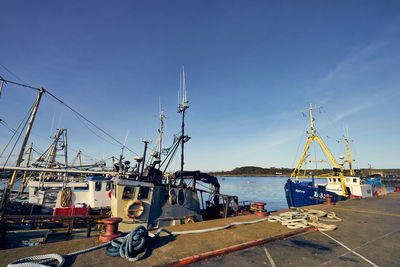 Boats in harbor