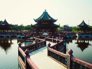 Temple against clear sky