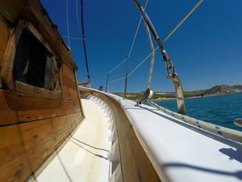 Panoramic shot of blue sea against clear sky