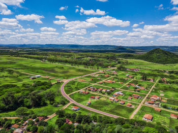 High angle view of landscape against sky