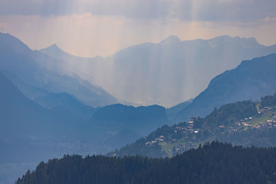 Scenic view of mountains against sky