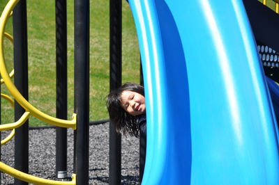 Happy girl in playground