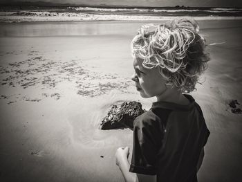 Close-up of woman standing in pond
