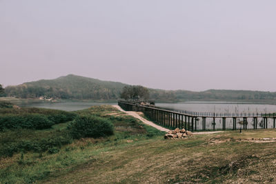 Scenic view of landscape against clear sky